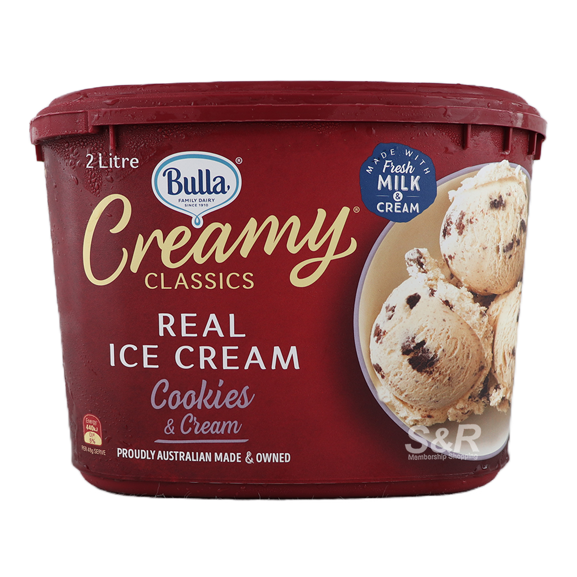 Bulla Creamy Classics Cookies Cream Ice Cream 2L Bulla Creamy Classics Cookies Cream Ice Cream 2L